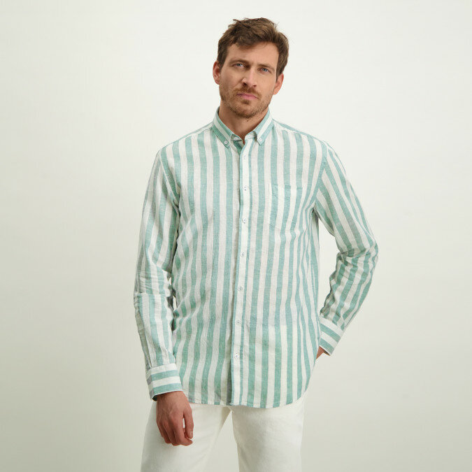 Linen-blend-shirt