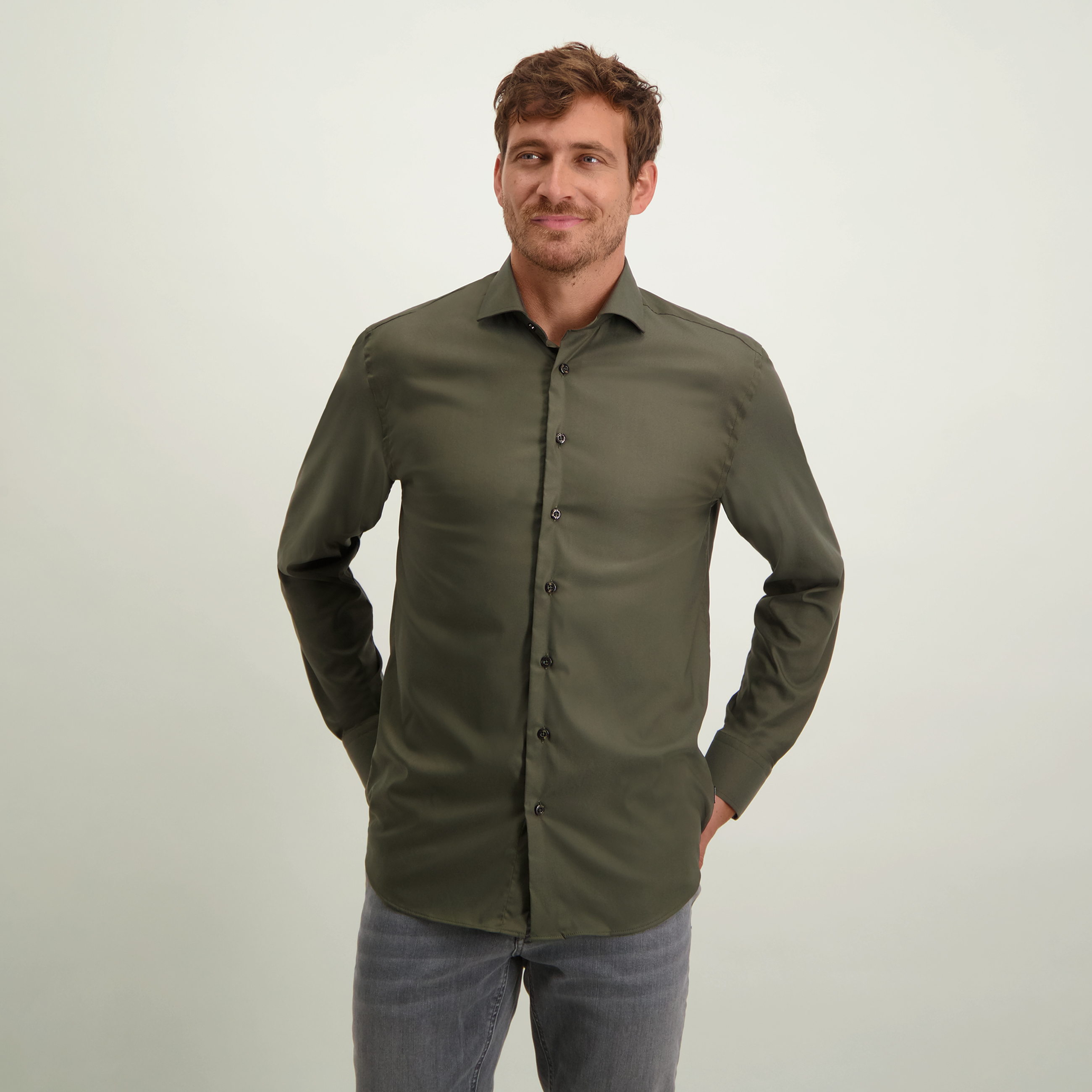 Blouse shirt ARABELLA in TENCEL™ Lyocell - Cedar Green (Tencel